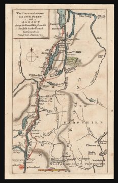 1758 Scots Magazine Map of Albany, Lake George and Lake Champlain
