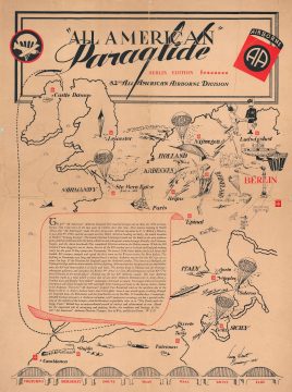 1945 82nd Airborne Pictorial Map of Western Europe - Printed in the 82nd's Newspaper