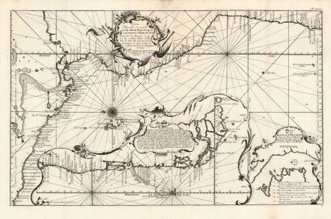 1744 Bellin Map of the Pacific Coast of Mexico,  Central and South America