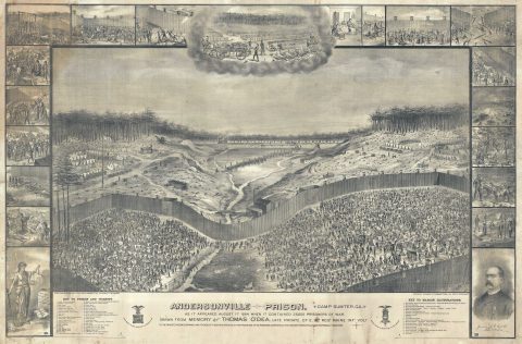 1885 O'Dea View of the Infamous Confederate Civil War Prison at Andersonville