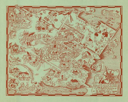 1940 Richard Q. Yardley Pictorial Map of Annapolis, Maryland