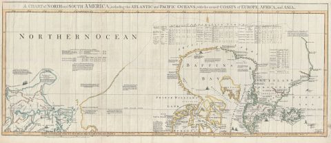 1775 Braddock Mead Map of the Arctic (Alaska, Canada, Siberia)