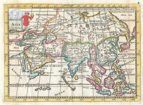 1706 de la Feuille Map of Asia