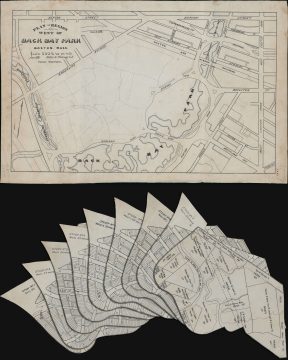 1886 Fuller and Whitney Manuscript Map of the Back Bay, Boston w/ 9 overlays