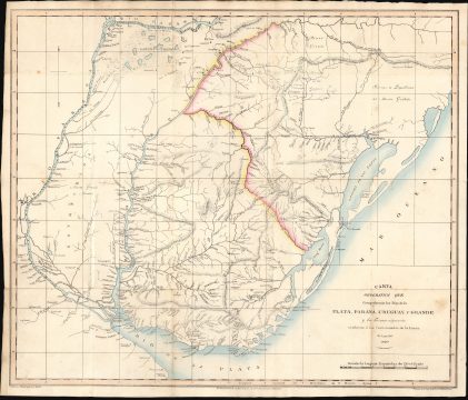 1825 Nùñez Map of the Banda Oriental, Produced during the Cisplatine War