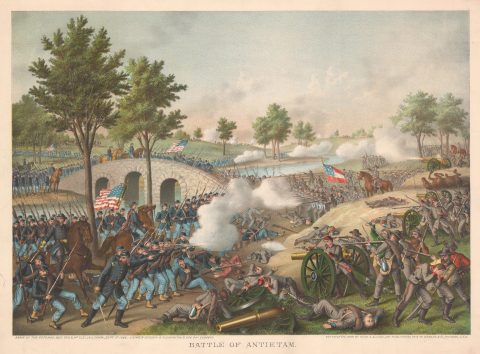 1888 Kurz and Allison View of the Civil War Battle of Antietam, Maryland