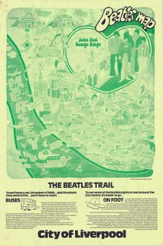 1974 City of Liverpool Beatles Pictorial Map of Liverpool