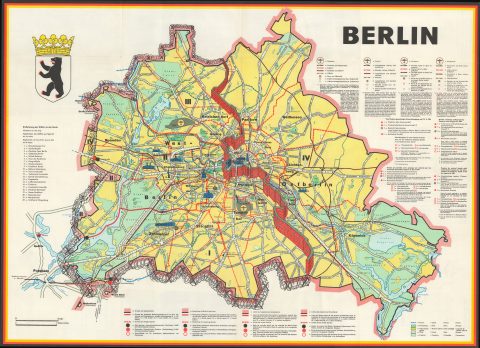 1962 JRO-Sonderkarte Multilingual Pictorial City Map of Berlin, Germany