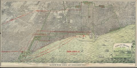 1892 Roy View and Map of the Chicago World's Fair Columbian Exposition