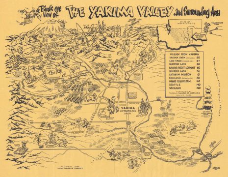 1948 Pranger Bird's-Eye View of the Yakima Valley, Washington