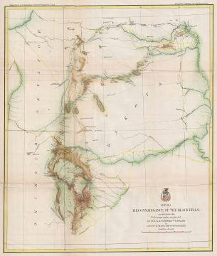 1874 Ludlow  and Custer Map the Black Hills, South Dakota (Little Big Horn)