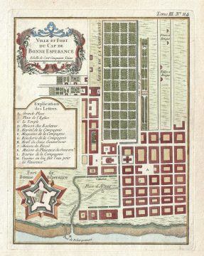 1764 Bellin Plan or Map of the Cape of Good Hope (Cape Town), South Africa