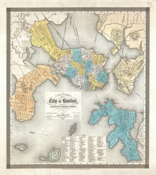 1839 Dearborn and Boynton Map of Boston, Massachusetts