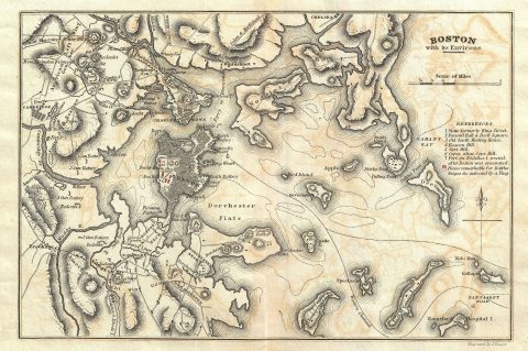 1832 Marshall Map of Boston, Massachusetts