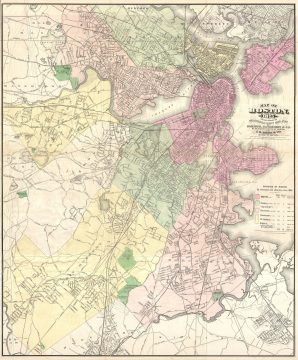 1875 Sampson Map of Boston, Massachusetts
