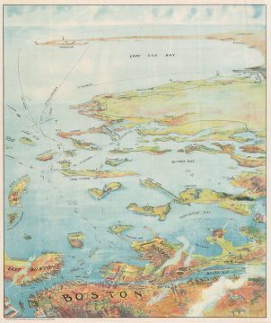 1905 Murphy View Map of Boston Harbor: Boston to Cape Cod