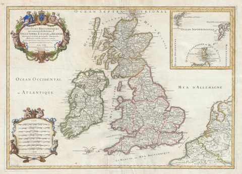 1709 Jaillot Map of the British Isles