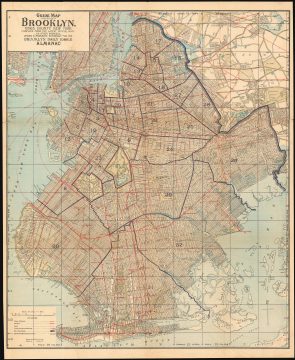 1898 Map of the Borough of Brooklyn Engraved for the Brooklyn Daily Eagle