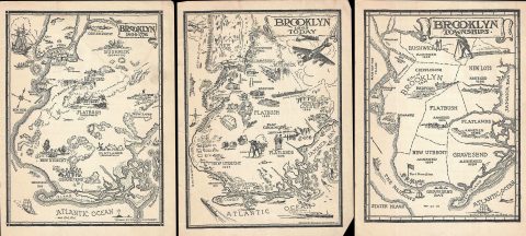 1940 Southard Set of Three Maps of Brooklyn, New York