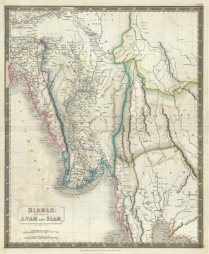 1835 Hall Map of Burma or Myanmar