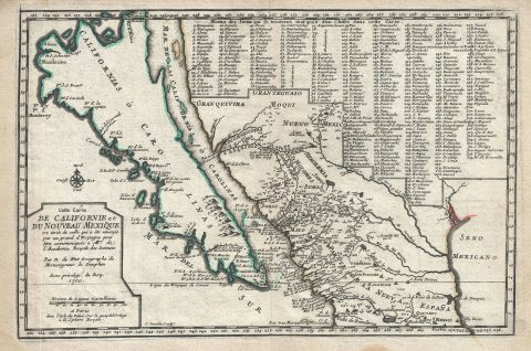 1700 De Fer Map of Insular California and  Mexico