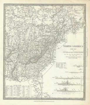 1834 S.D.U.K. Subscriber's Edition Map of Canada and the United States