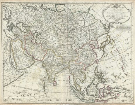 1723 Delisle Map of Asia (Showing Sea of Korea)