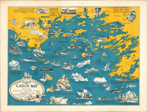 1950 Snow and Hill Map of Casco Bay, Portland Area, Maine