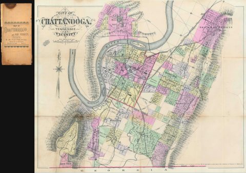 1889 Hopkins City Plan or Map of Chattanooga, Tennessee