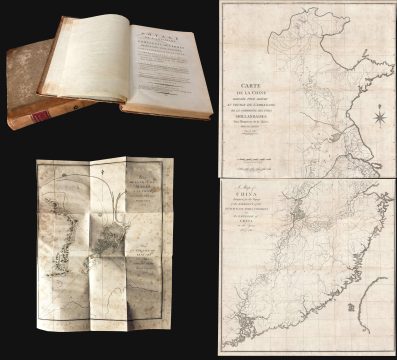 1798 Houckgeest Narrative of the Titsingh Mission w/ Map of China