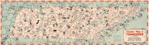 1949 Dyer Comic Pictorial Map of Tennessee