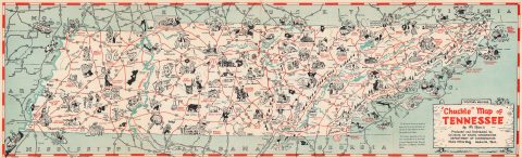 1949 Dyer Comic Pictorial Map of Tennessee