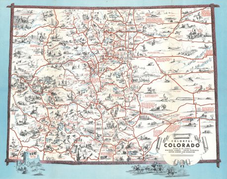 1943 Schmidt Pictorial Map of Colorado