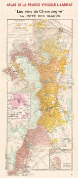 1944 Larmat Map of the Cote des Blancs Champagne Vineyards in France