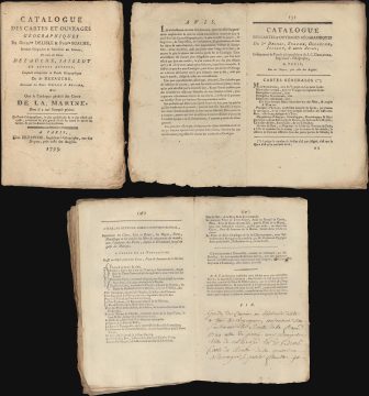 1793 Dezauche Catalog of All Maps Published by His Firm (Jaillot, Buache, Delisle)