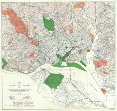 1901 Parks Commission Map or Plan of Washington D.C. showing Park System