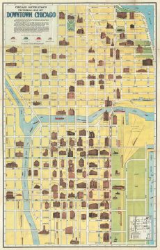 1940 Clason Map or Plan of Chicago, Illinois (Magnificent Mile, the Loop and Downtown Chicago)