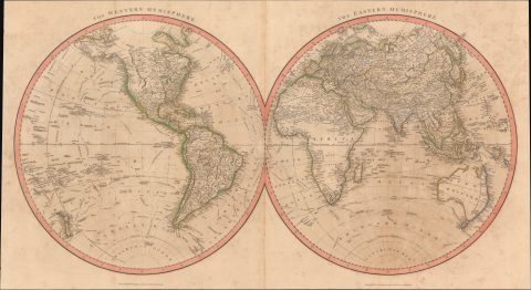 1811 Cary Dual Hemispheres World Map
