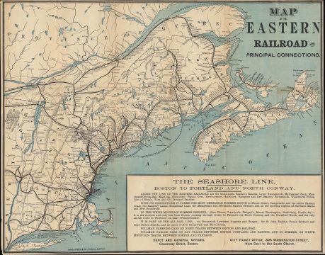 1882 Rand Avery Map of the Eastern Railroad, New England and Eastern Canada