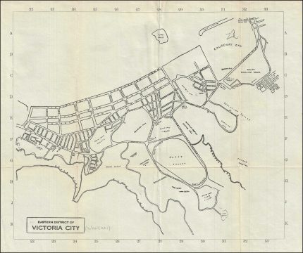 1920s Information Bureau Map of the Eastern District of Victoria City, Hong Kong
