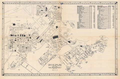 1955 U.S. Air Force Map of Eglin Air Force Base, Florida