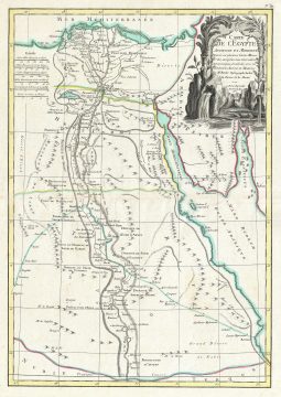 1762 Bonne Map of Egypt and the Sinai