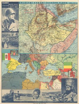 1935 Melantrich Czech Map of Eithiopa illustrating the Second Italo-Abyssinian War