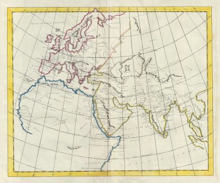 1823 Manuscript Map of the Ancient World: Europe, Asia and Africa