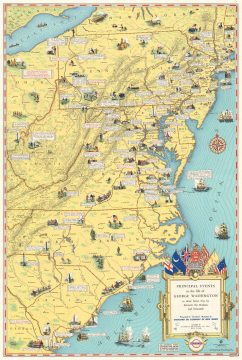 1932 General Drafting Company Pictorial Map of the Life of George Washington
