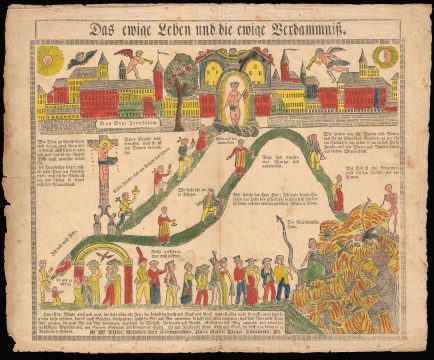 1820 Villee Amish or Pennsylvania Dutch Allegorical Broadside