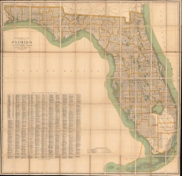 1925 Rand McNally Folding Sectional Map of Florida