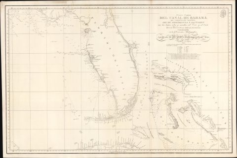 1807 Direccion Hidrografia Nautical Chart or Map of Florida and Bahamas