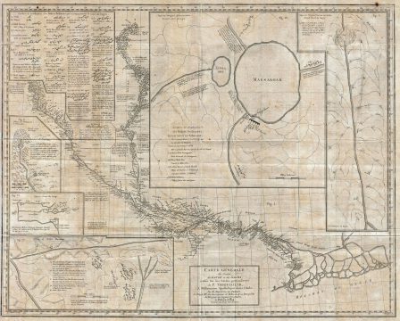 1784 Tiefenthaler  Map of the Ganges and Ghaghara Rivers, India