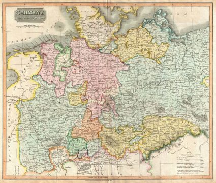 1816 Thomson Map of Germany north of the Mayne River